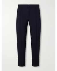 ZEGNA - Tapered Pleated Wool-Canvas Trousers - Lyst
