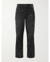 Satoshi Nakamoto - Enduro Straight-leg Padded Paint-splattered Jeans - Lyst