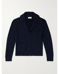 MR P. - Shawl-Collar Ribbed Cotton And Cashmere-Blend Cardigan - Lyst