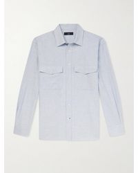 dunhill - Micro-Checked Cotton And Cashmere-Blend Shirt - Lyst