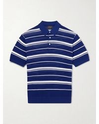 Beams Plus - Striped Knitted Cotton Polo Shirt - Lyst