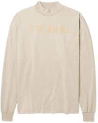Fear Of God - Eternal Logo-flocked Cotton-jersey T-shirt - Lyst