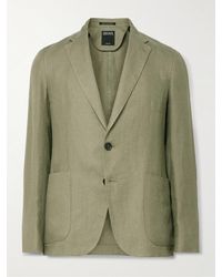 Zegna - Giacca slim-fit in twill Oasi Lino - Lyst