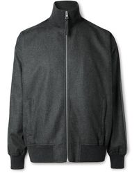 Loewe - Wool And Cashmere-Blend Flannel Bomber Jacket - Lyst
