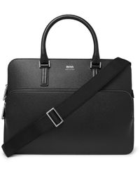 BOSS Full-grain Leather Briefcase - Black