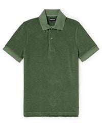 Tom Ford - Logo-embroidered Cotton-blend Terry Polo Shirt - Lyst