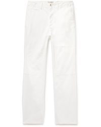 Nili Lotan - Dean Straight-leg Panelled Cotton-blend Twill Trousers - Lyst