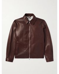 dunhill - Suede-Trimmed Leather Jacket - Lyst