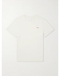 A.P.C. - Oliver Logo-Embroidered Cotton-Jersey T-Shirt - Lyst