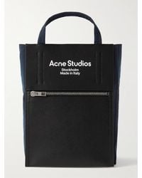 Acne Studios - Baker Out Small Logo-print Leather And Nylon Tote Bag - Lyst