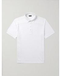ZEGNA - Slim-Fit Linen Polo Shirt - Lyst