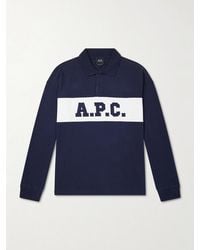A.P.C. - Alexis Logo-embroidered Cotton-jersey Polo Shirt - Lyst