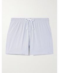Loro Piana - Daneu Straight-Leg Mid-Length Striped Swim Shorts - Lyst