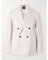 ZEGNA - Double-Breasted Linen-Twill Suit Jacket - Lyst
