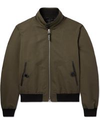Tom Ford - Leather-trimmed Cotton And Silk-blend Bomber Jacket - Lyst