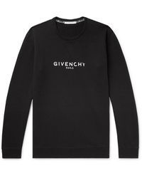 Givenchy Distressed Logo-print Loopback Cotton-jersey Sweatshirt - Black
