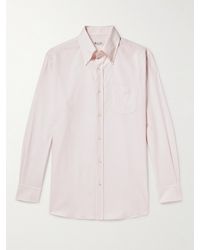 Loro Piana - Camicia in cotone Oxford a righe con collo button-down - Lyst
