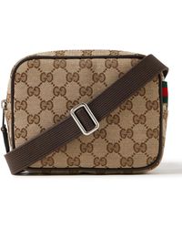 Gucci - Neo Original Leather-Trimmed Monogrammed Canvas Messenger Bag - Lyst