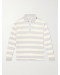 Ami Paris - Striped Cotton-Jersey Polo Shirt - Lyst
