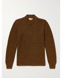 Séfr Leth Ribbed-knit Mock-neck Sweater - Brown