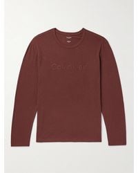 Calvin Klein - Logo-embroidered Cotton-blend Pyjama Top - Lyst