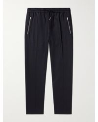 FRAME - Tapered Wool-blend Flannel Drawstring Trousers - Lyst