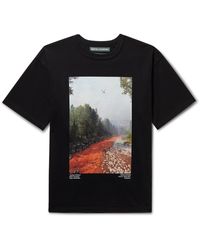 Reese Cooper Western Wildfires Printed Cotton-jersey T-shirt - Black