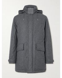 ZEGNA - Suede-Trimmed Techmerino Wool Hooded Down Parka - Lyst