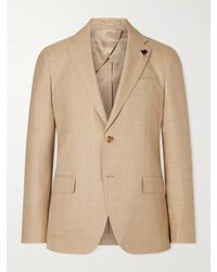 Lardini - Houndstooth Wool And Cotton-blend Blazer - Lyst