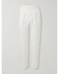 ZEGNA - Straight-Leg Pleated Linen-Twill Trousers - Lyst