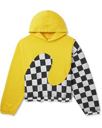 ERL - Panelled Checkerboard Cotton-jersey Hoodie - Lyst