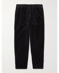 YMC - Alva Tapered Cotton And Linen-blend Corduroy Drawstring Trousers - Lyst