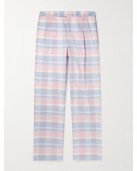 Thom Browne - Straight-leg Checked Cotton-twill Suit Trousers - Lyst
