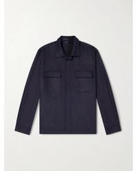 Sunspel - Stretch Wool And Cashmere-blend Flannel Overshirt - Lyst
