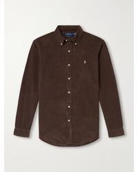 Polo Ralph Lauren - Button-Down Collar Logo-Embroidered Cotton-Corduroy Shirt - Lyst