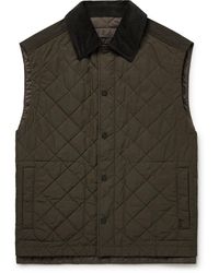 James Purdey & Sons - Cotton Corduroy-trimmed Padded Quilted Shell Gilet - Lyst