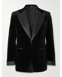 Tom Ford - Slim-Fit Satin-Trimmed Cotton-Velvet Jacket - Lyst