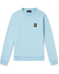 Belstaff - Logo-appliquéd Garment-dyed Cotton-jersey Sweatshirt - Lyst
