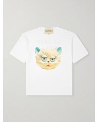 Valentino Garavani - Le Chat De La Maison Printed Cotton-jersey T-shirt - Lyst
