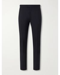Paul Smith - Straight-Leg Satin-Trimmed Wool And Mohair-Blend Tuxedo Trousers - Lyst