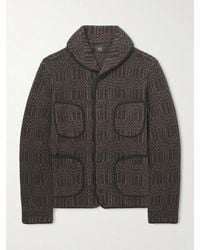 RRL - Shawl-collar Jacquard-knit Wool And Cashmere-blend Cardigan - Lyst