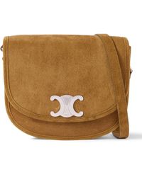 Celine - Triomphe Medium Suede Messanger Bag - Lyst