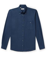 Richard James - Button-down Collar Cotton-flannel Shirt - Lyst