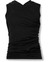 Rick Owens - Banana Ruched Layered Cotton-Jersey Tank Top - Lyst
