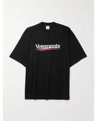 Vetements - Oversized-T-Shirt aus Baumwoll-Jersey mit Logoprint - Lyst