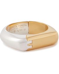 Bottega Veneta - Gold-plated And Sterling Silver Ring - Lyst
