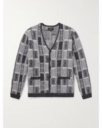 Beams Plus - Brushed Checked Jacquard Cardigan - Lyst