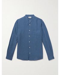 Hartford - Premium Pat Grandad-collar Linen Shirt - Lyst