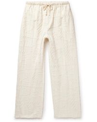 LE17SEPTEMBRE - Straight-leg Cotton-jacquard Drawstring Trousers - Lyst