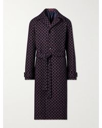 Gucci - Belted Logo-embroidered Wool-blend Bouclé Coat - Lyst